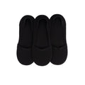 3-pack black silicone cap-toe liner socks, medium