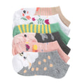 6-pack x-small no-show socks with farm animal prints, striped and dotted patterns