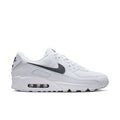 Men's Air Max 90 sneakers in white with dark logo, visible air unit sole