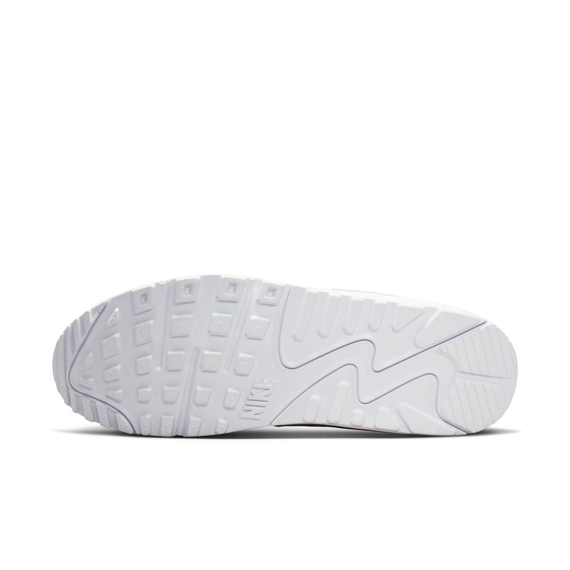 Men's Air Max 90 sneakers outsole, textured white tread with wavy grooves