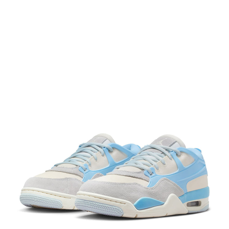 Pair of women's lace-up sneakers in light blue and pale ivory, Air window.