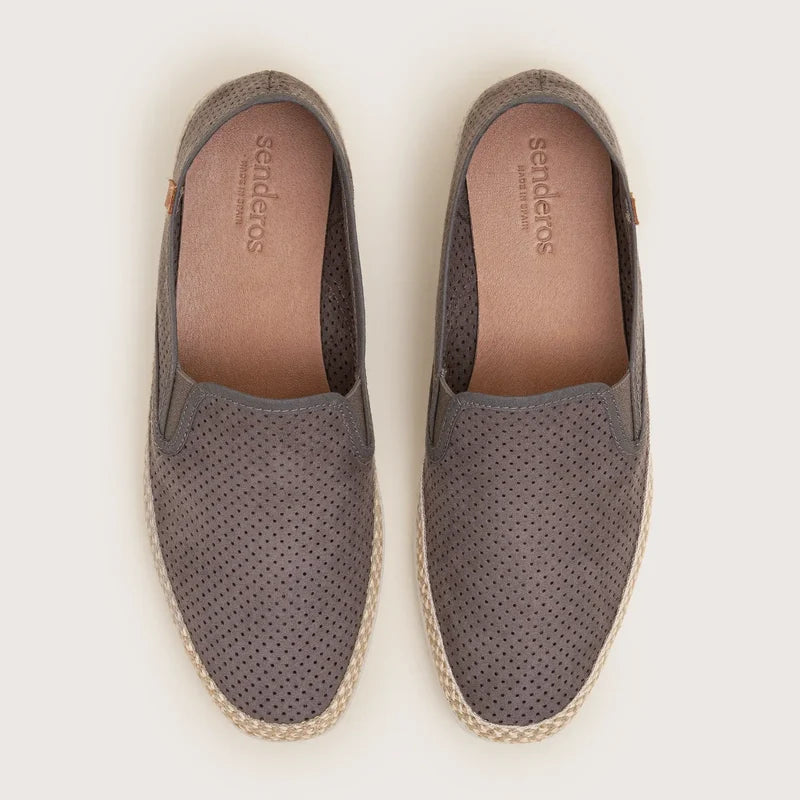 Alva - Grey Perforated Suede