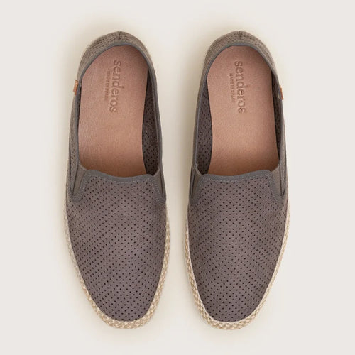 Alva - Grey Perforated Suede