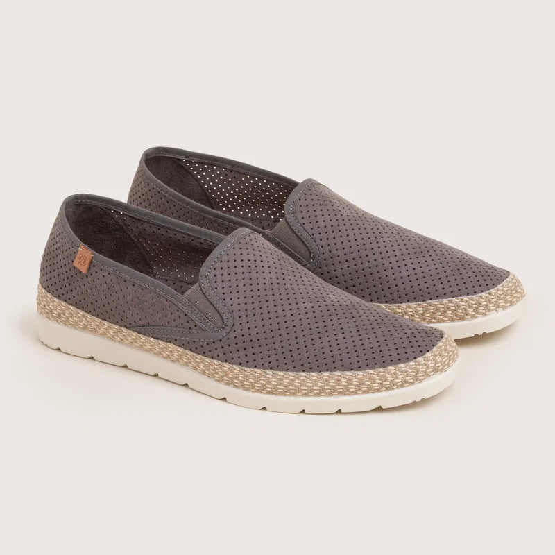 Alva - Grey Perforated Suede
