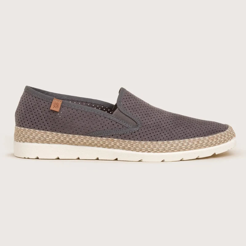 Alva - Grey Perforated Suede