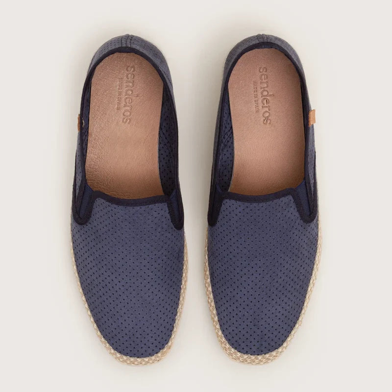 Alva - Marine Perforated Suede