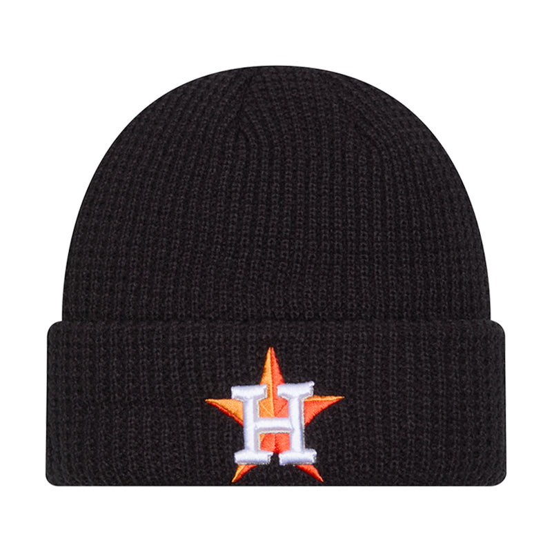 Dark waffle beanie with embroidered H logo on front