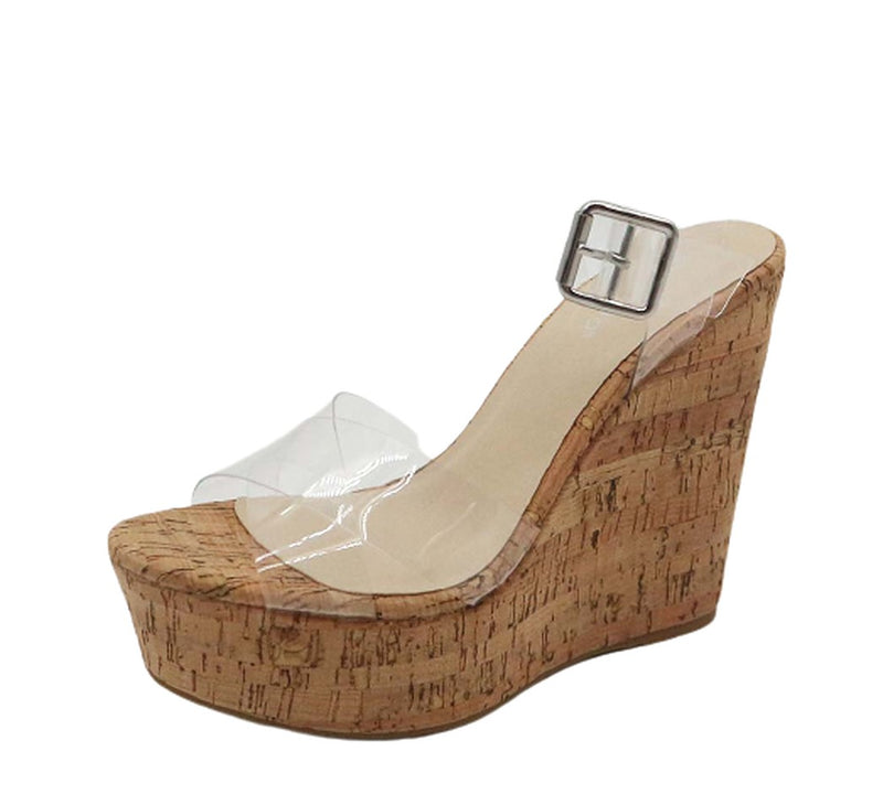 BAMBOO Choice-89 Clear Platform Wedge Sandal