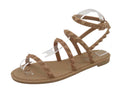 Bamboo Holiday-01 Women's Flat Studded Sandals Gladiator Sandals Natural Jelly - 0