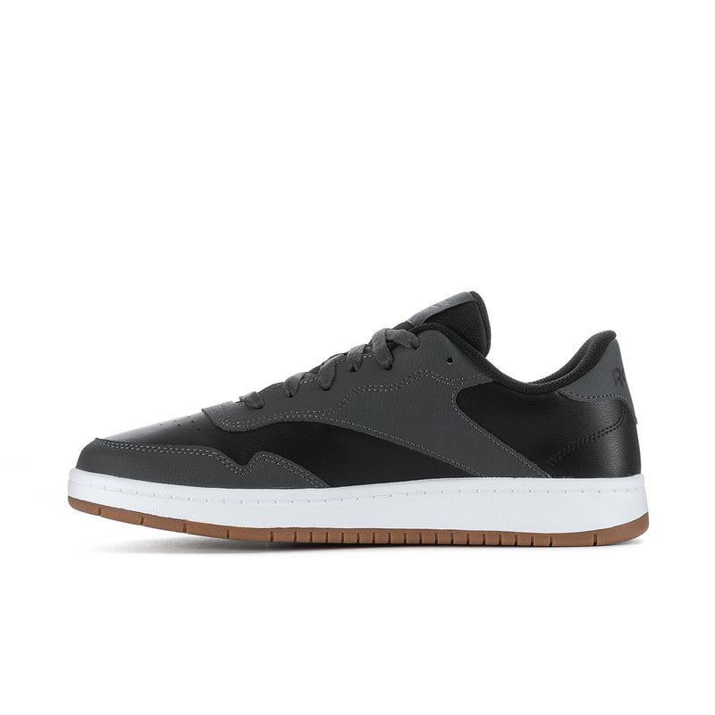Men's Reebok low-top sneakers, black upper with layered panels and lace-up front