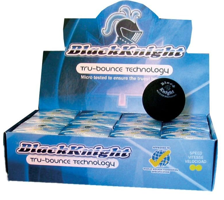Black Knight Tru-Bounce Technology Double Yellow DOT Squash Balls