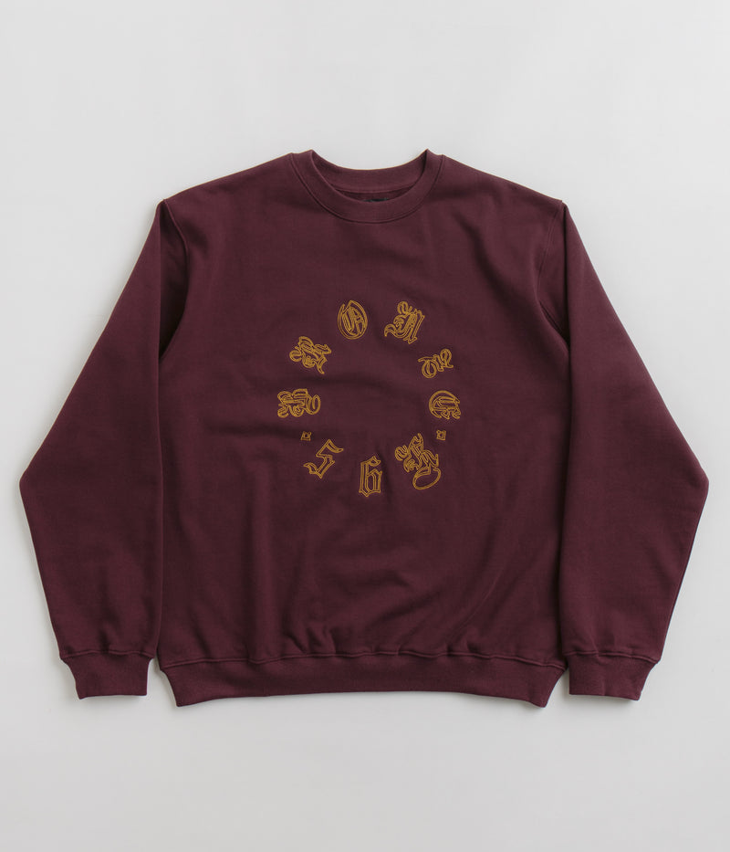 Bronze 56K Old E Circle Crewneck Sweatshirt in Burgundy