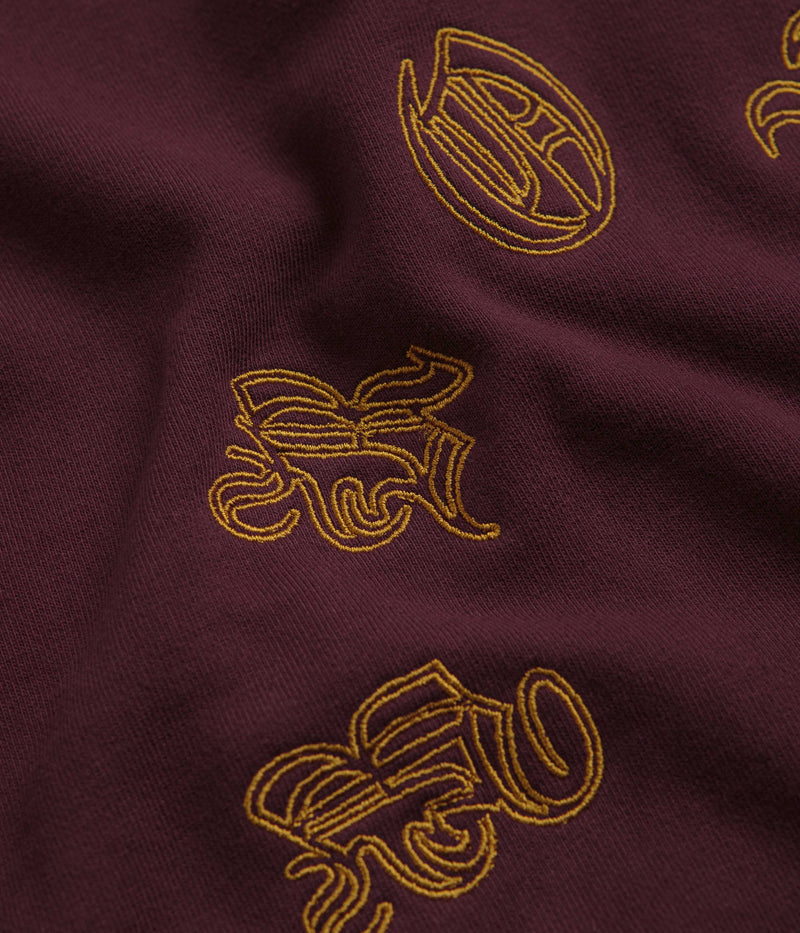 Bronze 56K Old E Circle Crewneck Sweatshirt in Burgundy