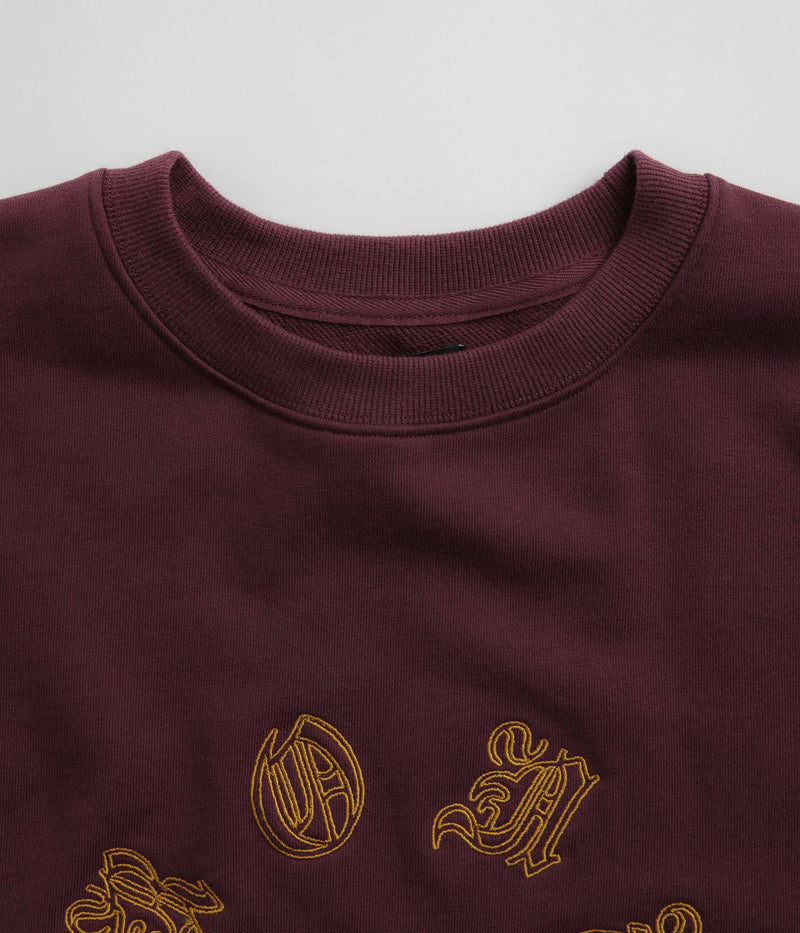 Bronze 56K Old E Circle Crewneck Sweatshirt in Burgundy