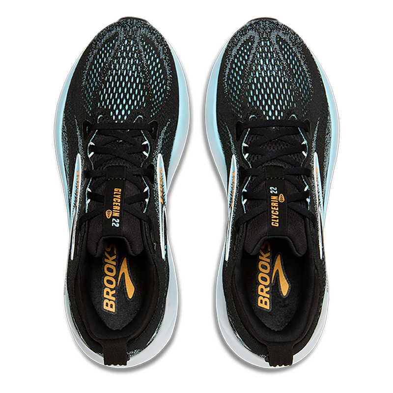 Brooks Glycerin 22 Black - Atomizer - Blazing Orange