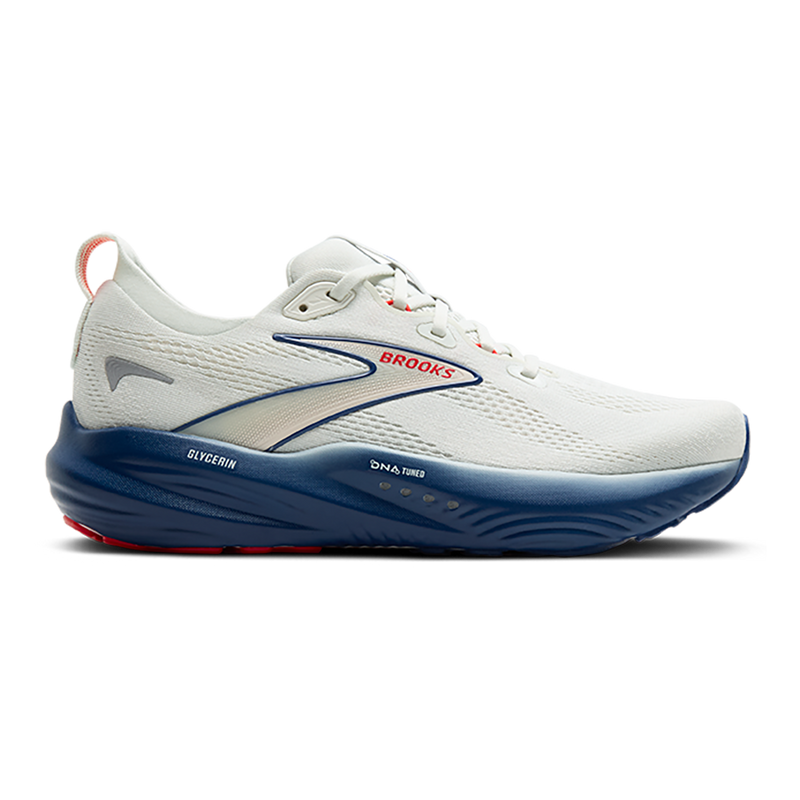 Brooks Glycerin 22 Gray - Navy Peony - Fiery Red
