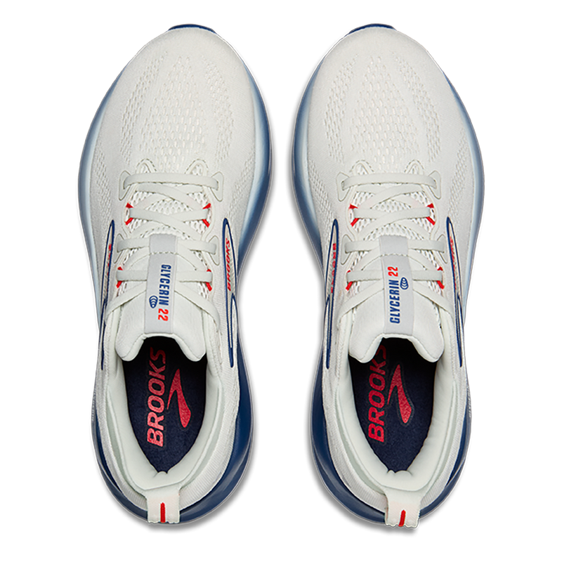 Brooks Glycerin 22 Gray - Navy Peony - Fiery Red