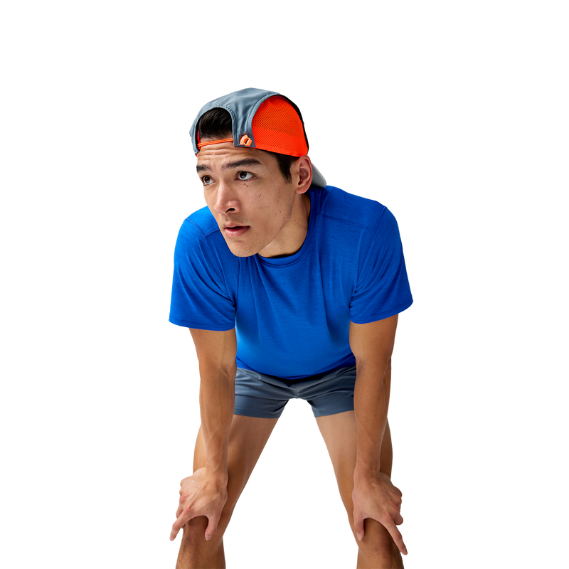 Brooks Luxe Short Sleeve Heather Blue Heather Blue Mens