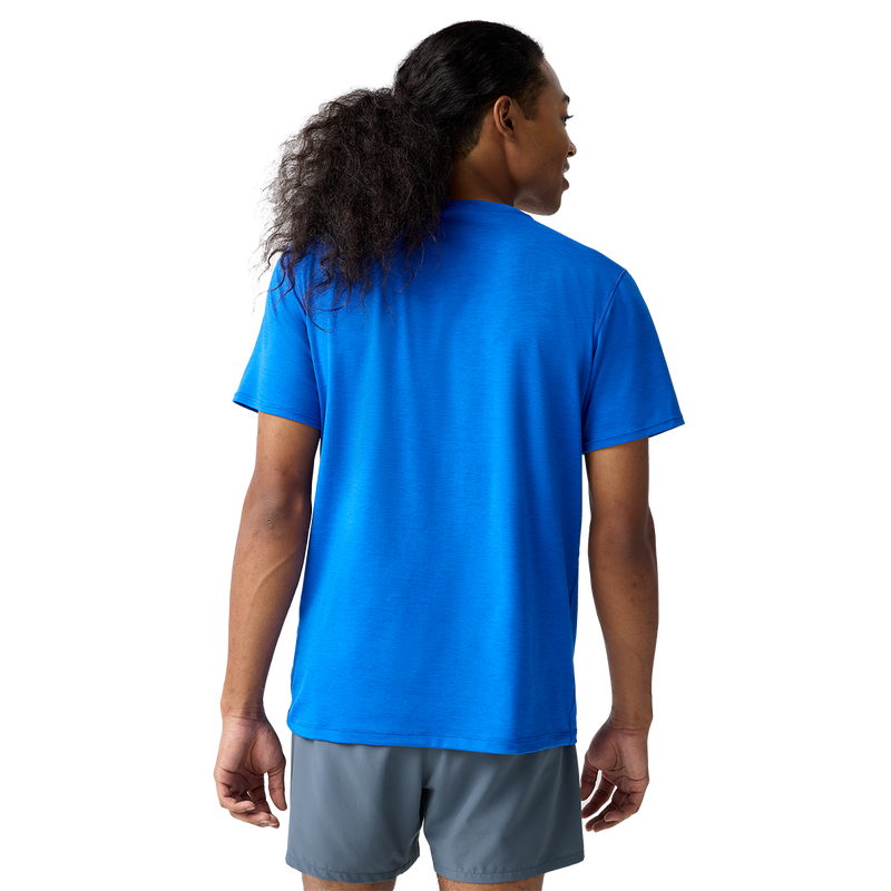Brooks Luxe Short Sleeve Heather Blue Heather Blue Mens