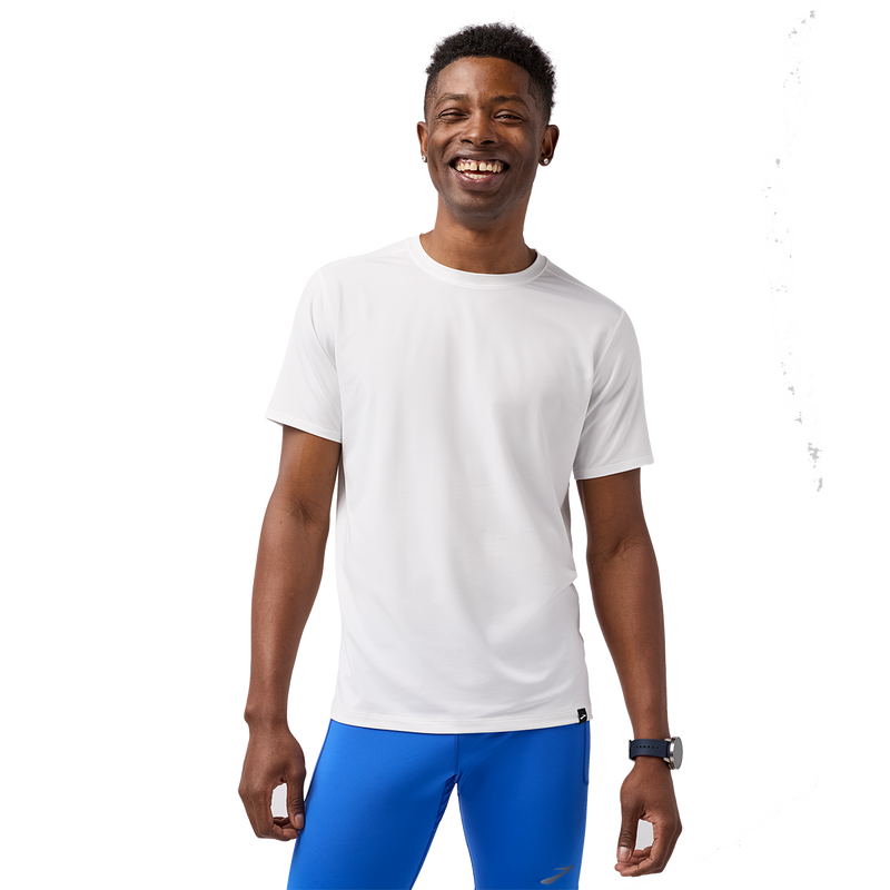 Brooks Luxe Short Sleeve White White Mens