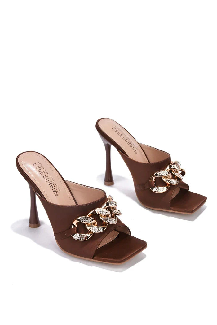 Cape Robbin Disteny Sexy Stiletto High Heels for Women Brown | Shoe Time
