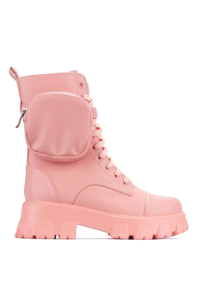 Pink Combat Boots