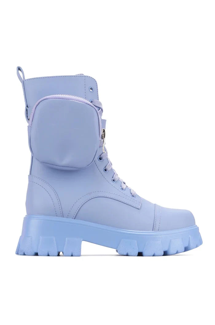Blue Cape Robbin Monalisa Combat Boots