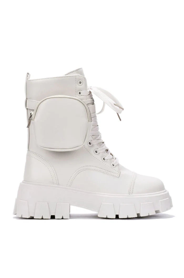 White Combat Boots
