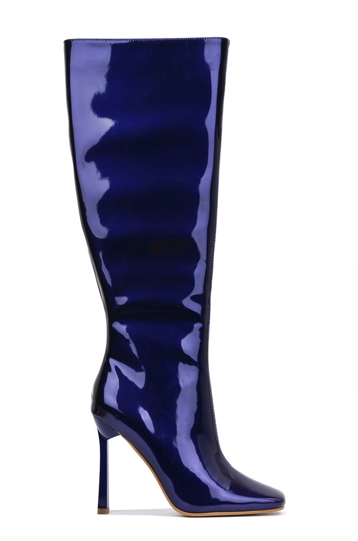 Cape Robbin SIMONI High Heel Patent Square Toe Knee High Boots