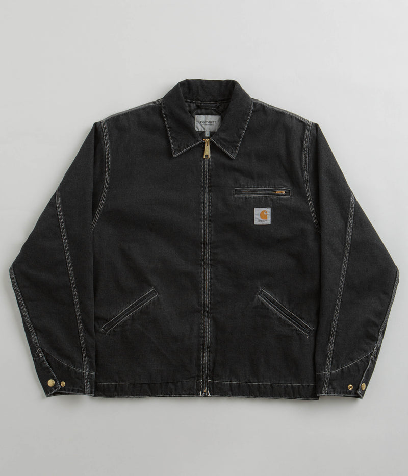Carhartt OG Detroit Jacket in Black Stone Wash