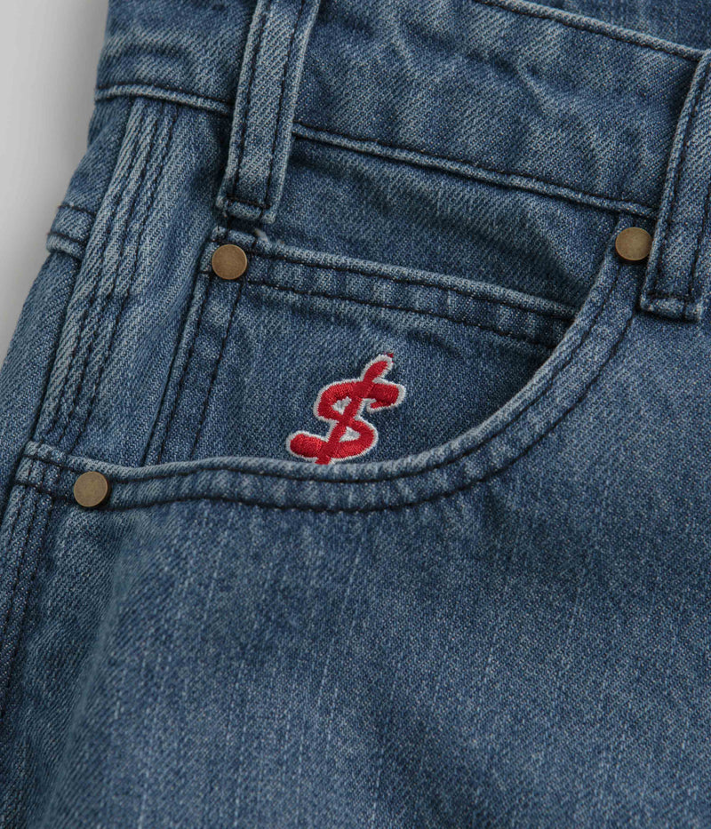Cash Only Bone Jeans in Streaky Indigo
