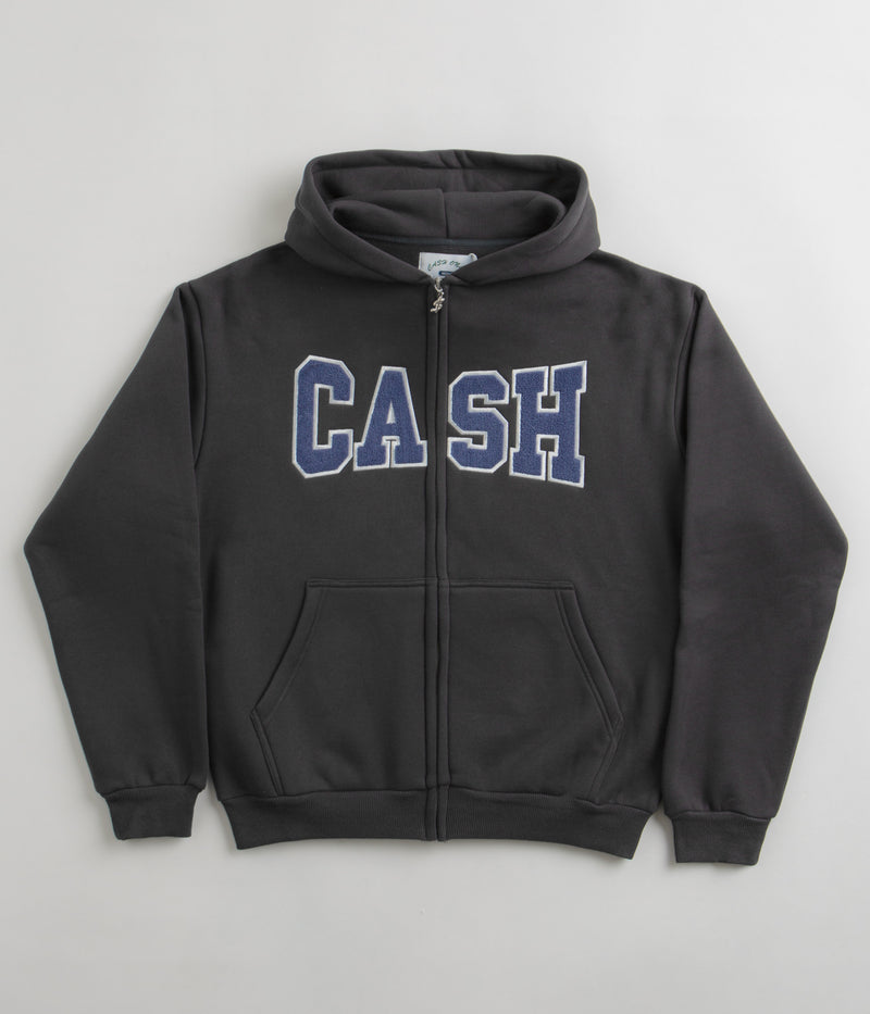 Cash Only Campus Zip-Thru Hoodie in Black and Blue