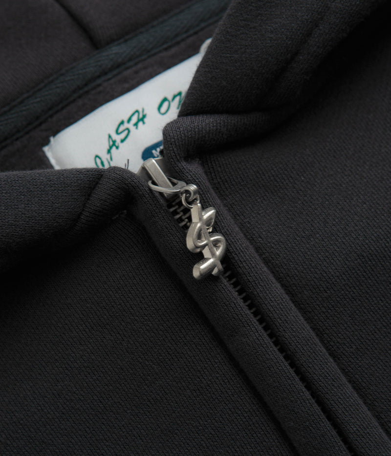 Cash Only Campus Zip-Thru Hoodie in Black and Blue