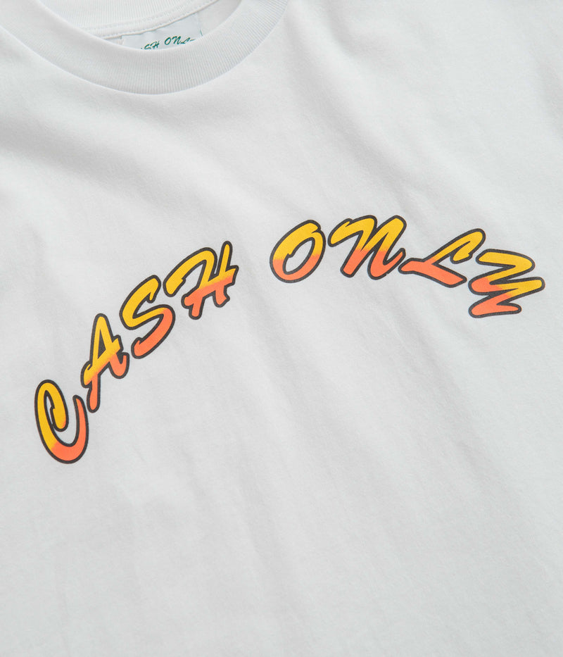 Cash Only Logo T-Shirt in White and Yellow
