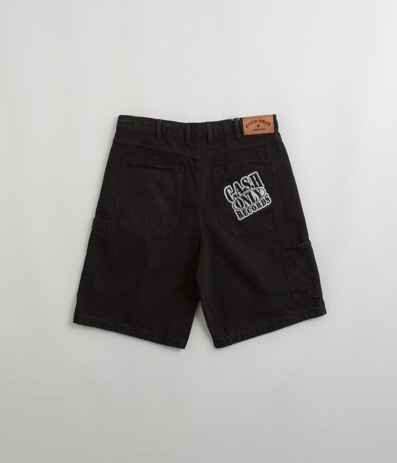 Cash Only Records Denim Shorts in Black