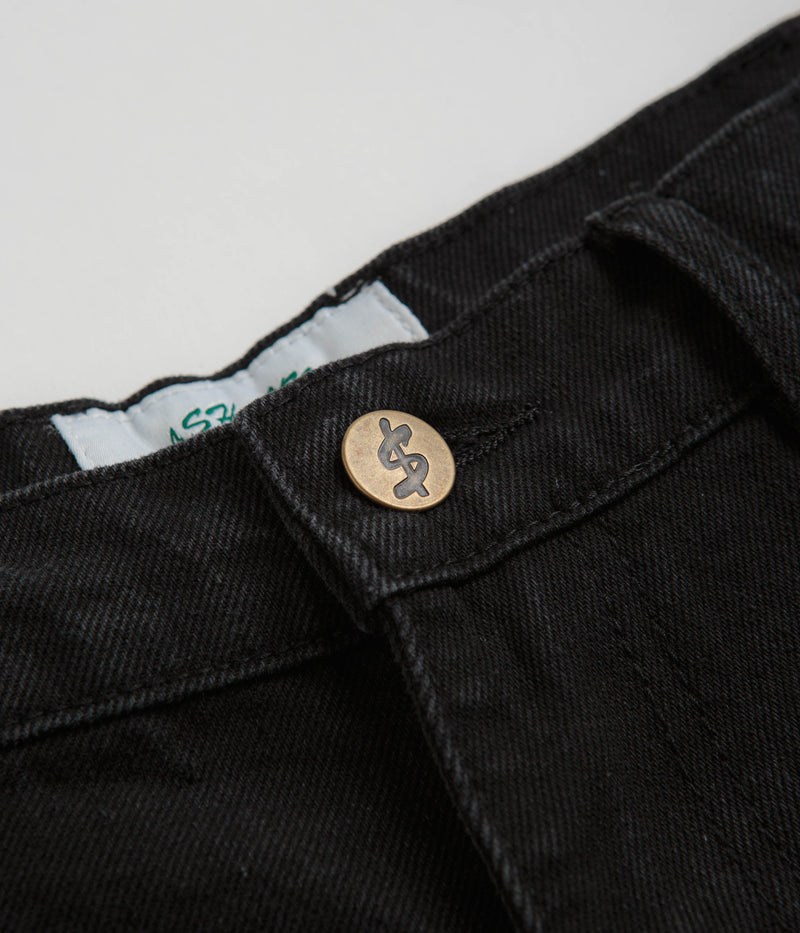 Cash Only Records Denim Shorts in Black