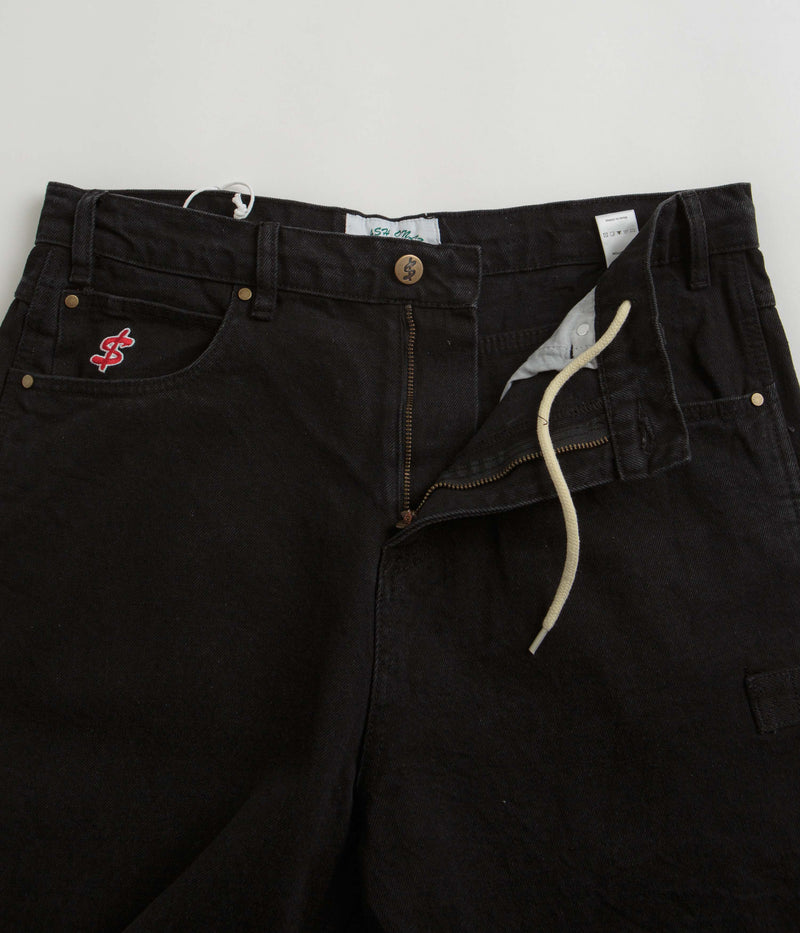 Cash Only Records Denim Shorts in Black