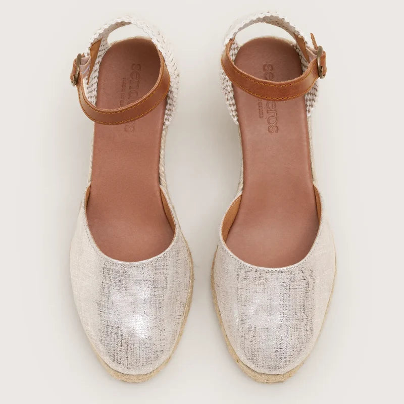 Catalina - Beige Metallic Suede