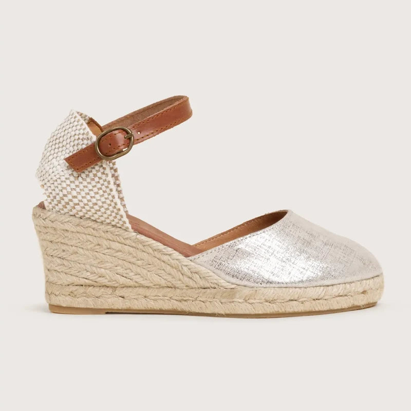 Catalina - Beige Metallic Suede