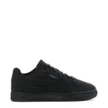 Puma youth low-top sneakers in black with suede-style panels and lace-up design