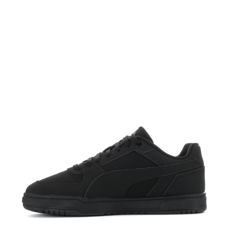 Puma youth lace-up low-top sneakers, black with contrast panel stripes