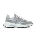 Men's running shoe in light grey mesh upper, white midsole, grey accents