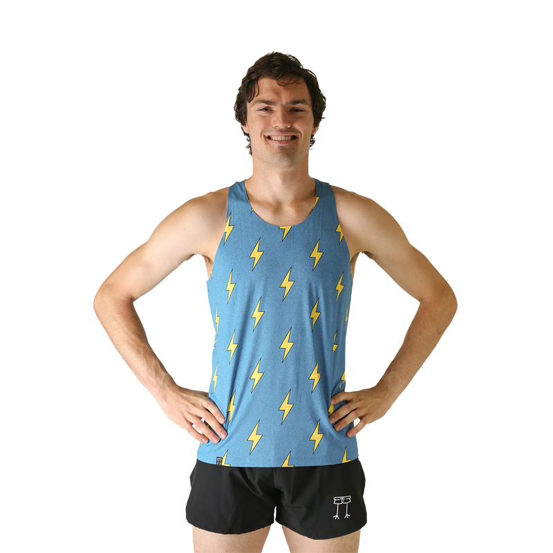 ChicknLegs Performance Singlet Blue Bolts