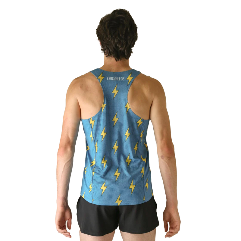 ChicknLegs Performance Singlet Blue Bolts