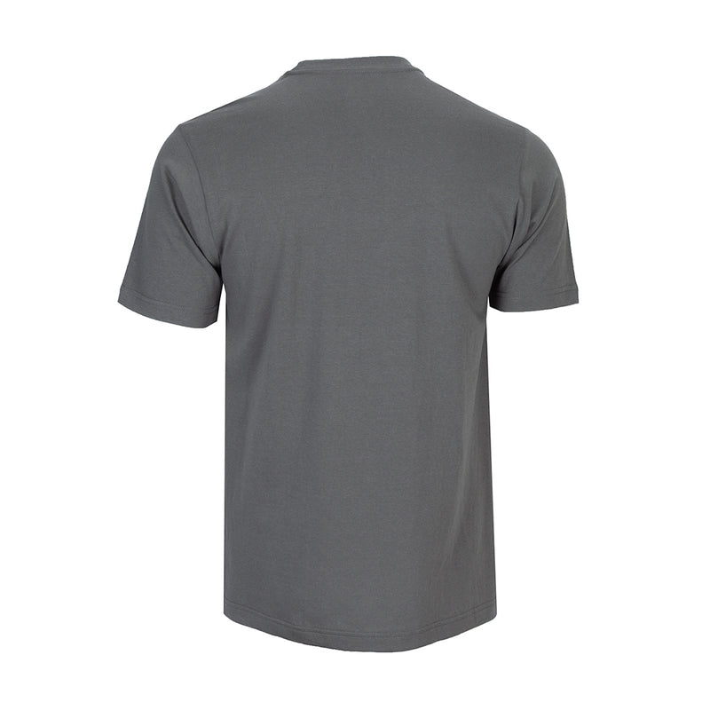 Castlerock gray crew neck T-shirt, plain back view, short sleeves.