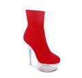 Clear Platform High Heels Booties, Elegant Halloween Trend