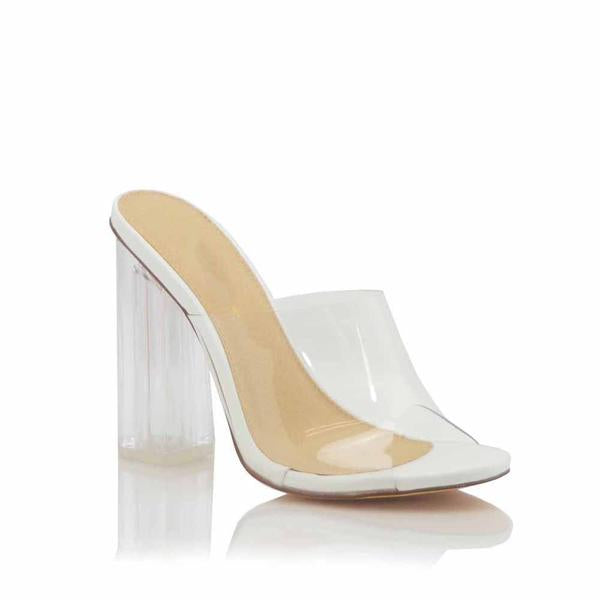 Clear Round Toe High Heels - Bronx