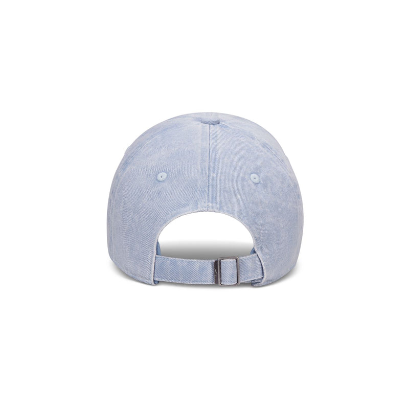 Light blue denim Nike unstructured cap back view with adjustable strap