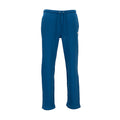 Men's court blue fleece open-hem pants with drawstring waist and cuffed legs