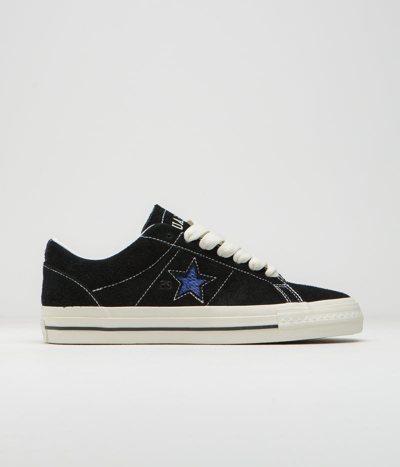 Converse x Quartersnacks One Star Pro Ox Shoes in Black and Egret / Hyper Blue